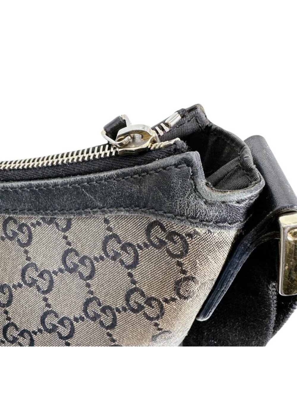 Gucci Square Coating GG Crystal Shoulder Bag Black Gold - Picture 11 of 15